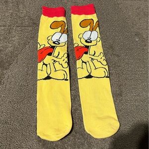 *6 for $10!* Garfield Odie Socks Jim Davis Yellow Red Paws Inc Official Mid-Calf